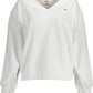 Chic White Embroidered Logo Sweatshirt