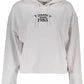 Chic White Hooded Sweater with Logo Print