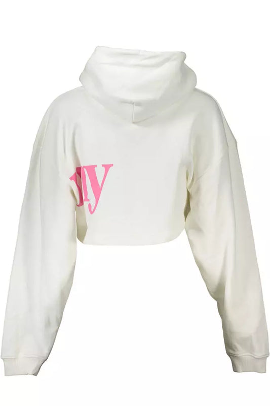 Chic Cropped Hoodie with Timeless Logo