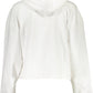 Chic White Hooded Sweatshirt with Embroidery