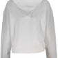 Chic White Hooded Sweater with Logo Print