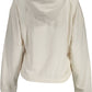Chic White Embroidered Hooded Sweatshirt