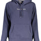 Chic Blue Hooded Sweatshirt with Embroidery Detail