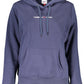 Chic Blue Hooded Sweatshirt with Embroidered Logo