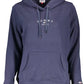 Chic Blue Hooded Sweatshirt with Logo Print