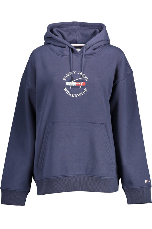 Elegant Blue Organic Cotton Hoodie