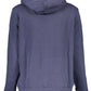 Chic Blue Hooded Sweatshirt with Embroidery Detail