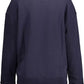 Elegant Blue Long-Sleeved Embroidered Sweatshirt