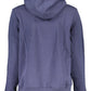 Chic Blue Hooded Sweatshirt with Embroidered Logo