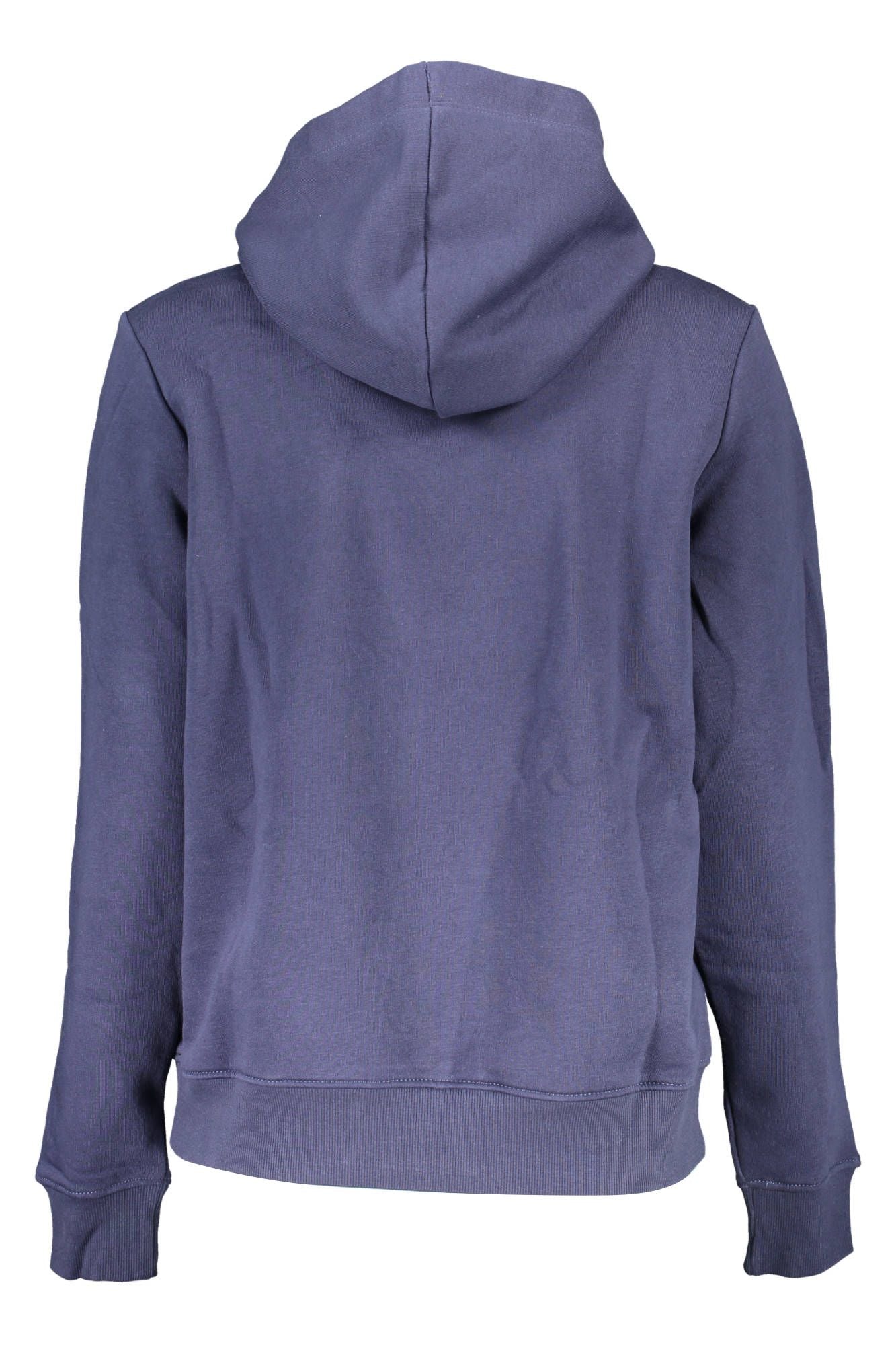 Chic Blue Hooded Sweatshirt with Embroidered Logo