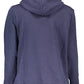 Chic Blue Hooded Sweatshirt with Logo Print