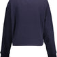Chic Blue Embroidered Round Neck Sweatshirt