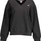 Chic V-Neck Embroidered Logo Sweater
