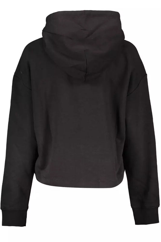 Chic Black Hooded Sweatshirt with Logo Embroidery