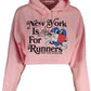 Chic Pink Hooded Embroidered Sweater