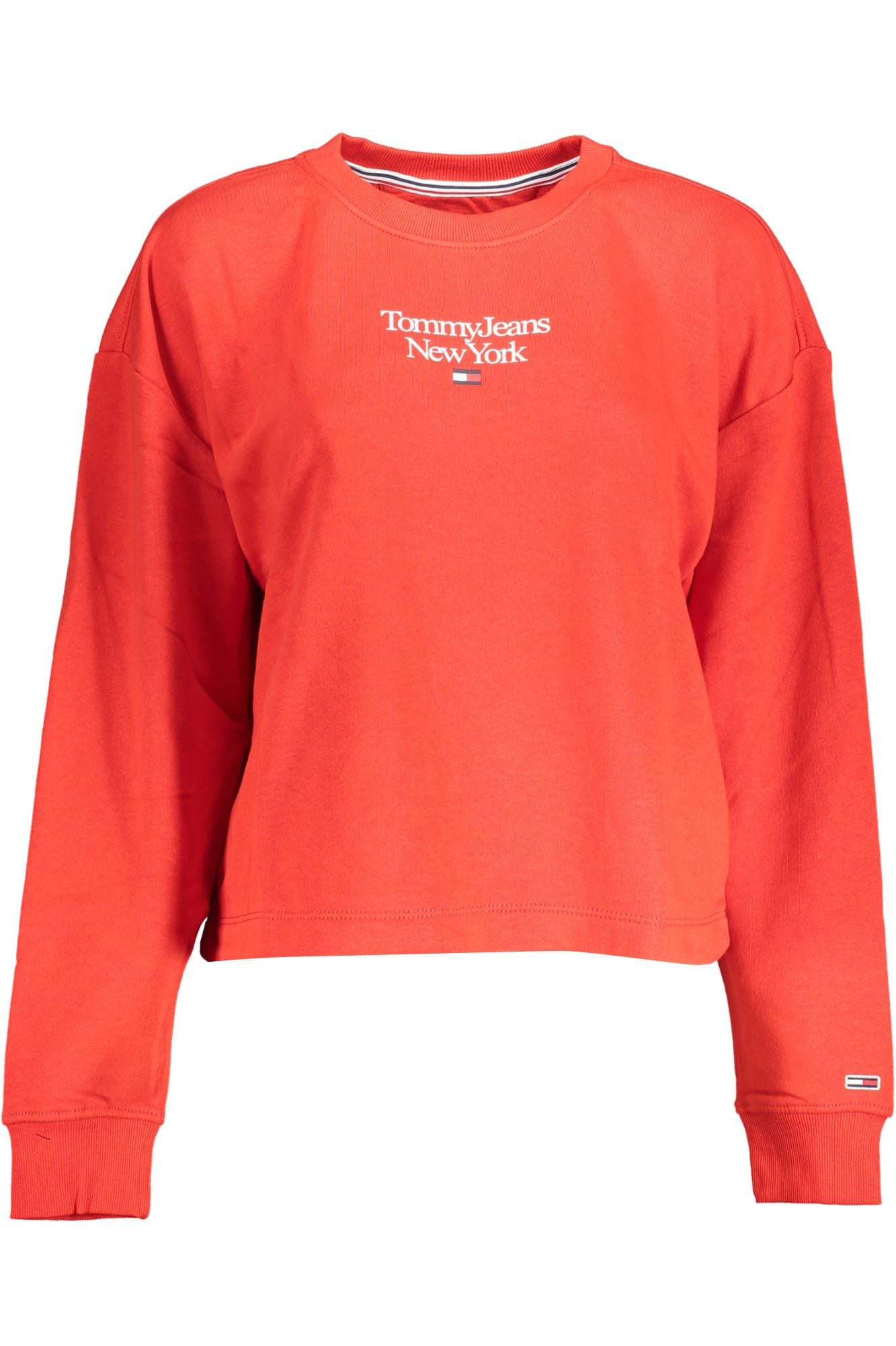 Elegant Red Embroidered Logo Sweatshirt