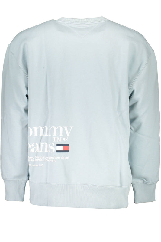 Elegant Light Blue Organic Cotton Sweatshirt