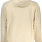 Beige Brushed Hooded Sweatshirt with Embroidery