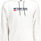 Chic White Cotton Hoodie with Central Pocket
