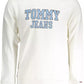 Elegant White Long-Sleeved Cotton Sweater