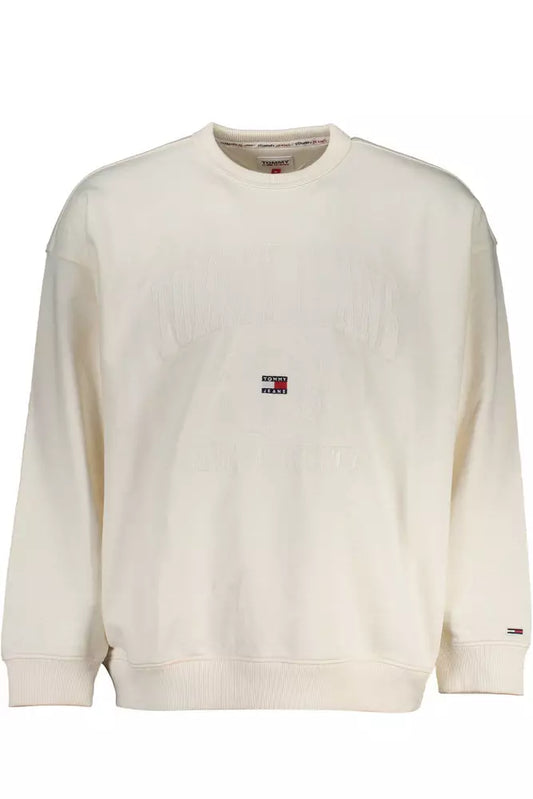 Sleek White Embroidered Sweatshirt