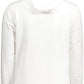 Chic White Cotton Hoodie with Central Pocket