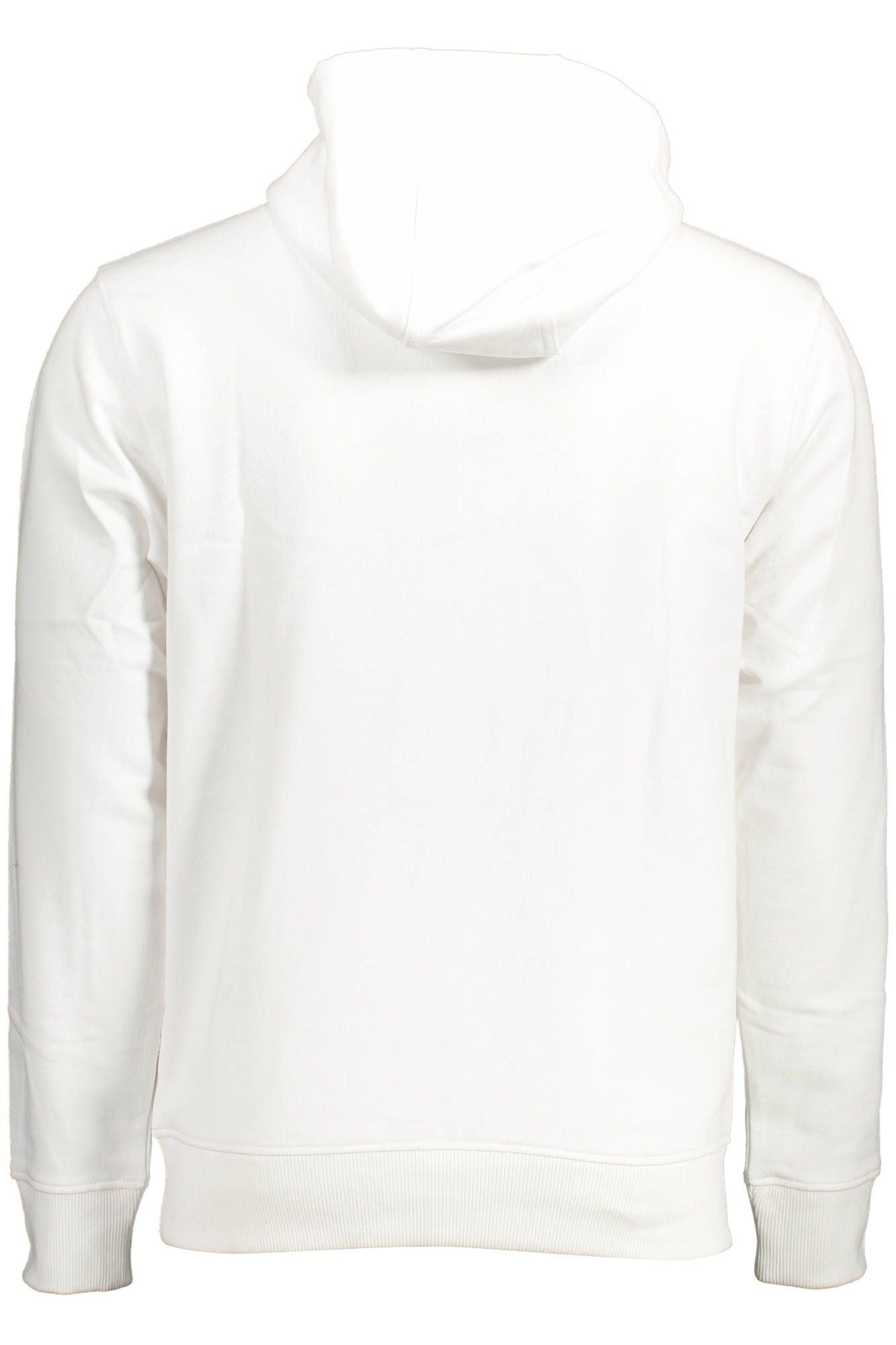 Chic White Cotton Hoodie with Central Pocket