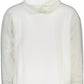 Sleek White Hooded Sweatshirt with Central Pocket