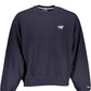 Eco-Conscious Blue Crew-Neck Sweatshirt
