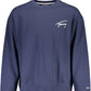 Eco-Conscious Blue Embroidered Sweatshirt