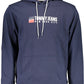 Chic Blue Hooded Sweatshirt with Central Pocket