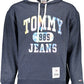 Classic Blue Hooded Sweatshirt with Logo Detail
