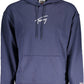 Chic Hooded Blue Sweatshirt with Embroidered Logo