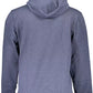 Chic Blue Hooded Sweatshirt with Embroidered Logo