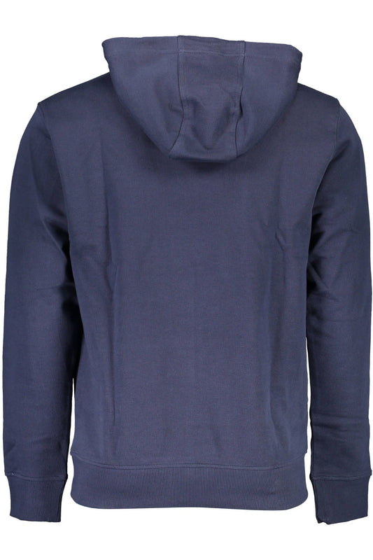 Chic Blue Hooded Sweatshirt with Central Pocket