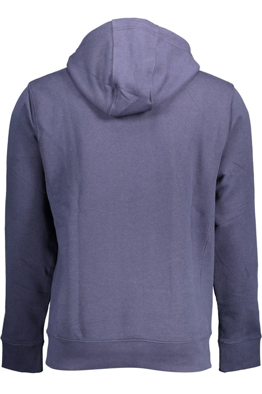 Chic Blue Hooded Cotton Sweatshirt