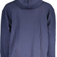 Chic Hooded Blue Sweatshirt with Embroidered Logo