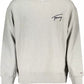Chic Gray Crew Neck Embroidered Sweatshirt