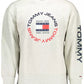Sleek Gray Embroidered Crew-Neck Sweatshirt