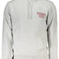 Sleek Gray Cotton Hoodie with Central Pocket