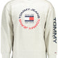 Chic Gray Crew-Neck Embroidered Sweatshirt