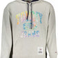 Chic Gray Hooded Sweatshirt with Contrasting Details