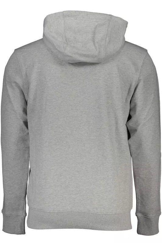 Chic Gray Hooded Cotton Sweatshirt