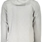 Sleek Gray Cotton Hoodie with Central Pocket
