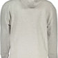 Chic Gray Hooded Sweatshirt with Contrasting Details