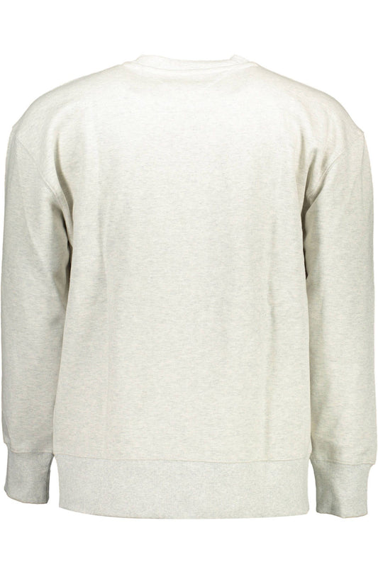 Chic Gray Crew-Neck Embroidered Sweatshirt