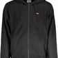 Chic Hooded Zip-Up Sweatshirt in Black