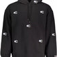 Sleek Black Hooded Sweatshirt with Embroidery
