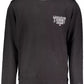 Sleek Crew-Neck Cotton Sweatshirt in Black