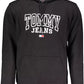 Sleek Hooded Cotton Sweatshirt in Black